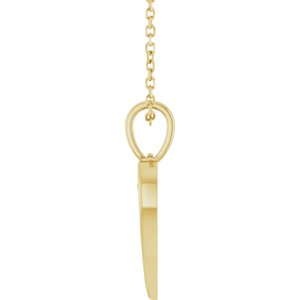14K Yellow Gold 19 X 12.5 Mm 16-18 In Polished Angel Wing Heart Necklace