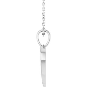 Sterling Silver 19 X 12.5 Mm 16-18 In Polished Angel Wing Heart Necklace