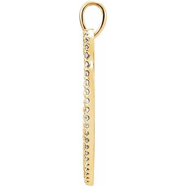 14K Yellow Gold 29.5 X 28.25 Mm Polished 3/8Ctw Diamond Heart Pendant