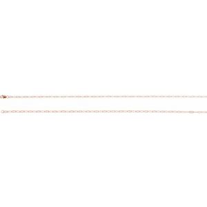 10K Yellow Or White Or Rose Gold 2.1 mm Lobster Clasp Paperclip-Style Chain