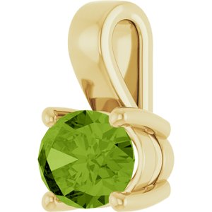 14K Yellow Gold Oval 8 X 6 Mm Natural Peridot Pendant
