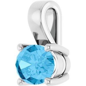 Sterling Silver Oval 8 X 6 Mm Natural Swiss Blue Topaz Pendant