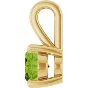 14K Yellow Gold Oval 8 X 6 Mm Natural Peridot Pendant
