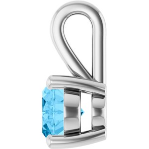 Sterling Silver Oval 8 X 6 Mm Natural Swiss Blue Topaz Pendant