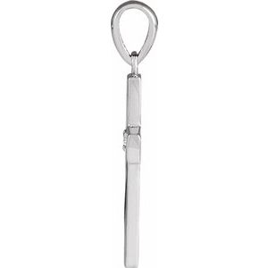 Sterling Silver Round 1.5Mm G-H I1 .015 Ct Natural Diamond Engravable Cross Pendant