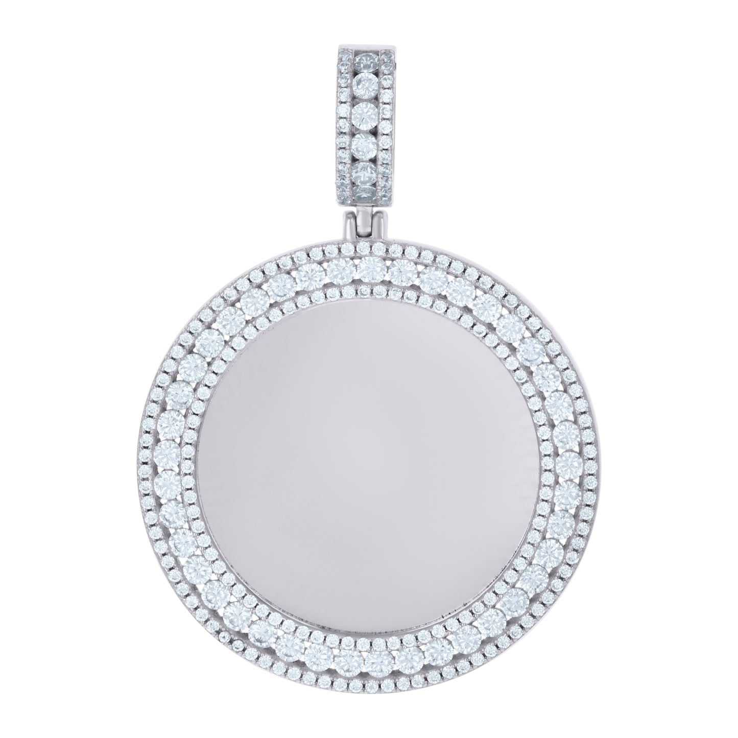 Sterling Silver Or Yellow-Tone Unisex Cubic-Zirconia Picture Frame Pendant