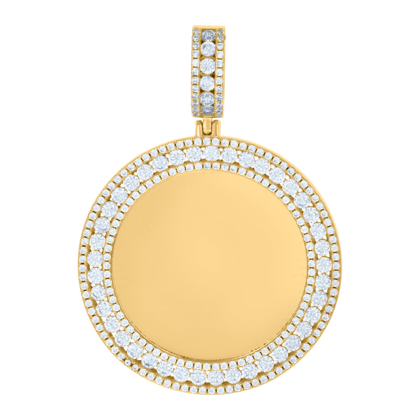 Sterling Silver Or Yellow-Tone Unisex Cubic-Zirconia Picture Frame Pendant
