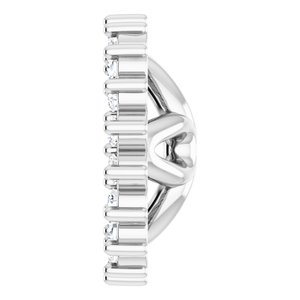 14K White Gold 5.5 Mm Pair Polished 1/8 Ctw Natural Diamond Earring Jackets