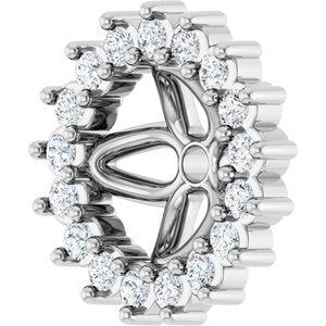 Platinum 5 Mm Pair Polished 1/8 Ctw Natural Diamond Earring Jackets