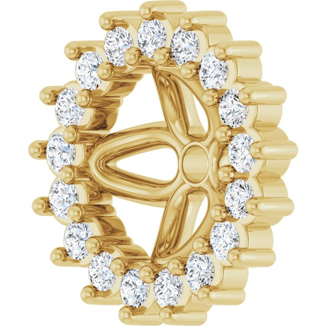 14K Yellow Or White Gold Polished Natural Diamond Earring Jackets