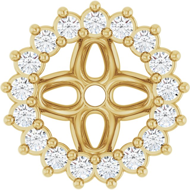 14K Yellow Or White Gold Polished Natural Diamond Earring Jackets