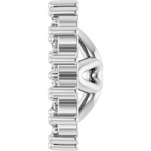 14K White Gold 4 Mm Pair Polished 1/10 Ctw Natural Diamond Earring Jackets