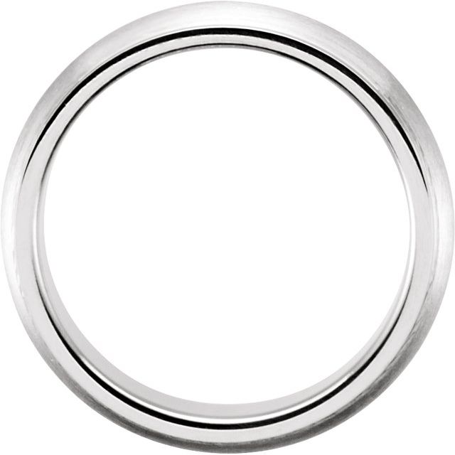 14K White Gold 5 Mm Polished Grooved Comfort-Fit Band With Satin Finish