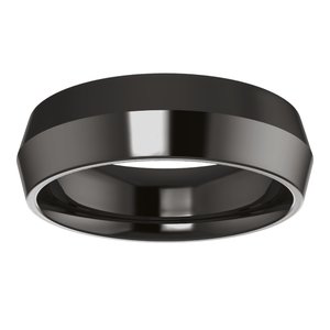 Zirconium 6 Mm Comfort-Fit Standard Weight Knife-Edge Comfort Fit Band Size 8.5