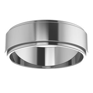 Cobalt Or Titanium Or Zirconium 6 mm Flat Edge Band