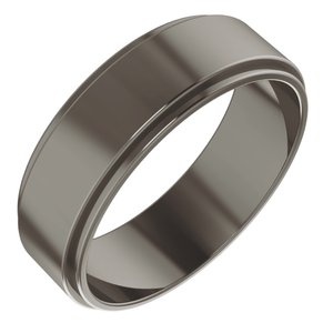 Cobalt Or Titanium Or Zirconium 6 mm Flat Edge Band