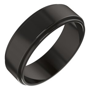 Cobalt Or Titanium Or Zirconium 6 mm Flat Edge Band