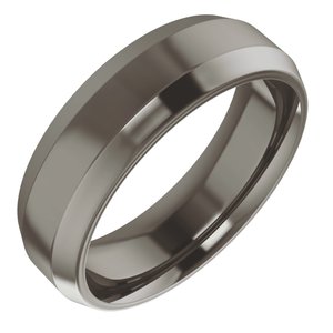 Cobalt Or Titanium Or Zirconium 6 Mm Standard Weight Beveled-Edge Comfort-Fit Band