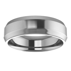 Cobalt Or Titanium Or Zirconium 6 Mm Standard Weight Beveled-Edge Comfort-Fit Band