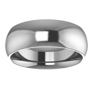 Cobalt Or Titanium Or Zirconium 7 mm Half Round Comfort-Fit Band