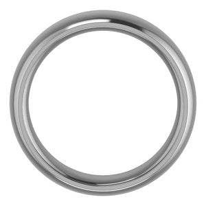 Cobalt Or Titanium Or Zirconium 6 Mm Half Round Comfort-fit Band