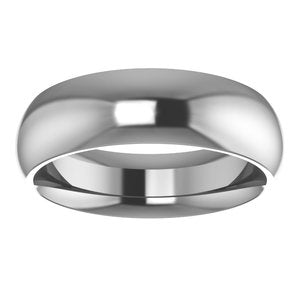 Cobalt Or Titanium Or Zirconium 6 Mm Half Round Comfort-fit Band