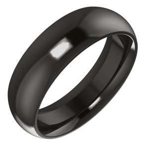 Cobalt Or Titanium Or Zirconium 6 Mm Half Round Comfort-fit Band