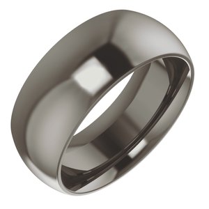 Cobalt Or Titanium Or Zirconium 8 mm Half Round Comfort-Fit Band