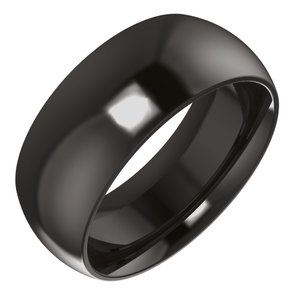 Cobalt Or Titanium Or Zirconium 8 mm Half Round Comfort-Fit Band