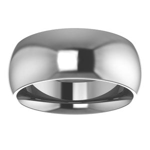 Cobalt Or Titanium Or Zirconium 8 mm Half Round Comfort-Fit Band