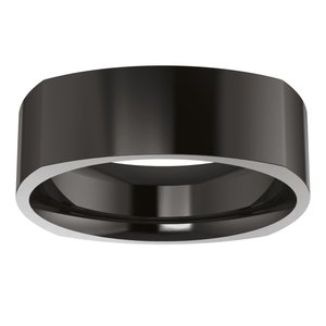 Zirconium 6 Mm Comfort-Fit Standard Weight Square Comfort-Fit Band Size 10