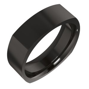 Zirconium 6 Mm Comfort-Fit Standard Weight Square Comfort-Fit Band Size 10