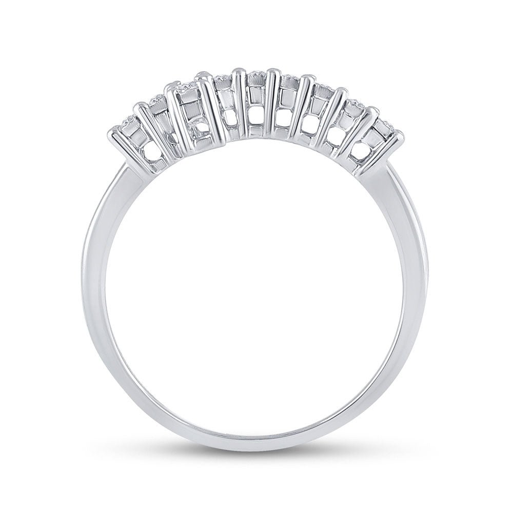 Sterling Silver Womens Round Diamond Cross Ring 1/20 Cttw, Womens Size: 5-10