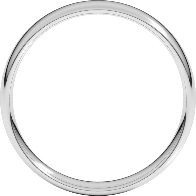 14K Yellow Or White Or Rose Gold Or Sterling Silver Or Platinum Comfort-Fit Lightweight European-Style Band