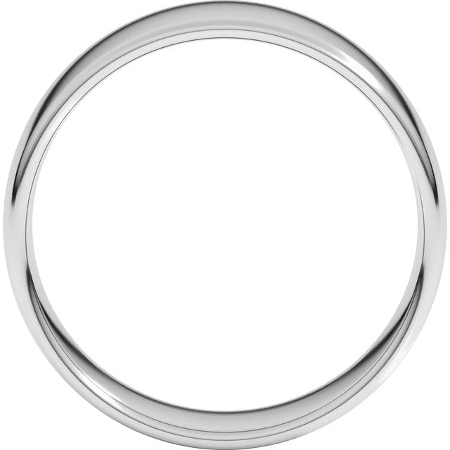 14K Yellow Or White Or Rose Gold Or Sterling Silver Or Platinum Comfort-Fit Lightweight European-Style Band