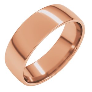 14K Yellow Or Rose Gold 7 mm Comfort-Fit Lightweight European-Style Band