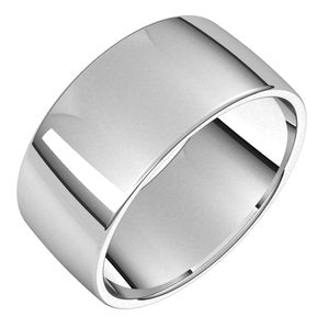 14K Yellow Or White Gold Or Platinum 10 mm Comfort-Fit Lightweight European-Style Band
