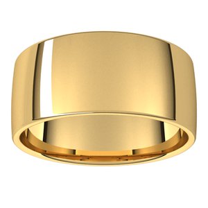 14K Yellow Or White Gold Or Platinum 10 mm Comfort-Fit Lightweight European-Style Band