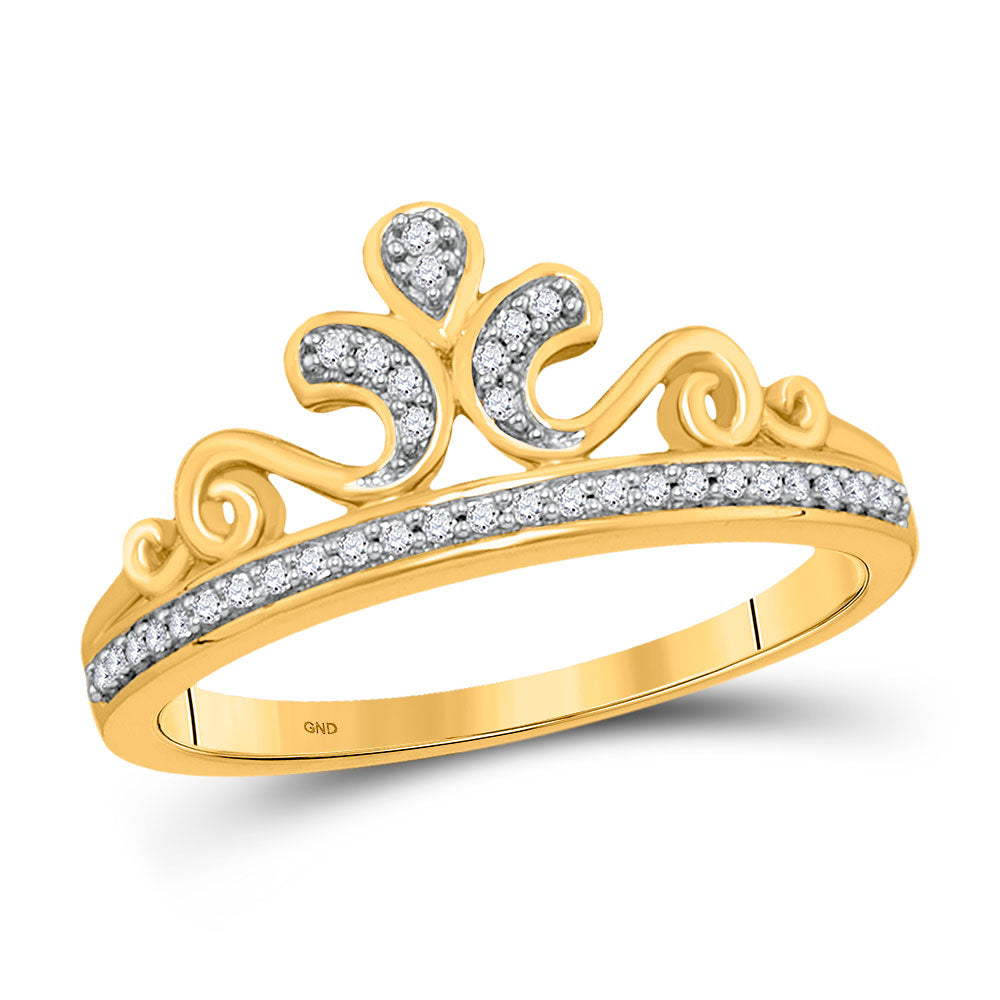 10K White Or Yellow Gold Womens Round Diamond Heart Frame Cluster Ring , Womens Size: 5-10