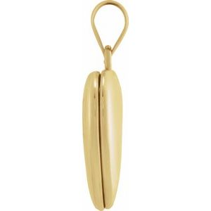 14K Yellow Gold 24 X 16 Mm Polished Heart Locket