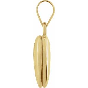 14K Yellow Gold 20 X 12 Mm Polished Heart Locket
