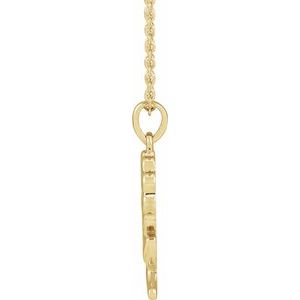 14K Yellow Gold 20.52 X 10.69 Mm 16-18 In Polished Flower Necklace
