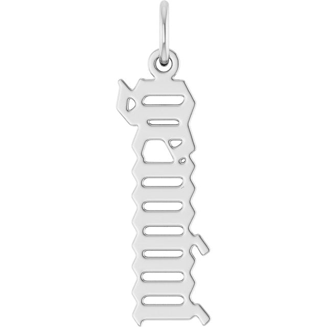 Sterling Silver Polished Gothic Zodiac Pendant