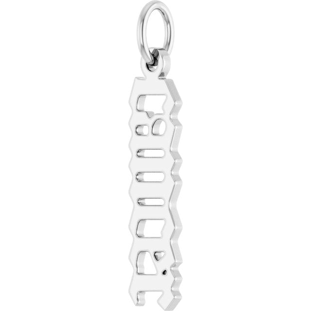 Sterling Silver Polished Gothic Zodiac Pendant