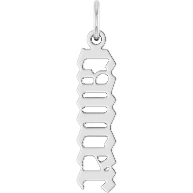 Sterling Silver Polished Gothic Zodiac Pendant
