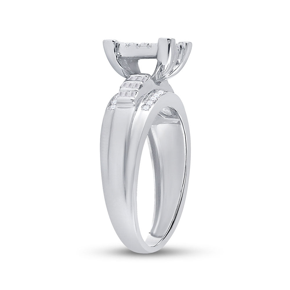 10K Yellow Or White Gold Round Diamond Cluster Bridal Wedding Engagement Ring 1/2 Cttw, Womens Size: 5-10