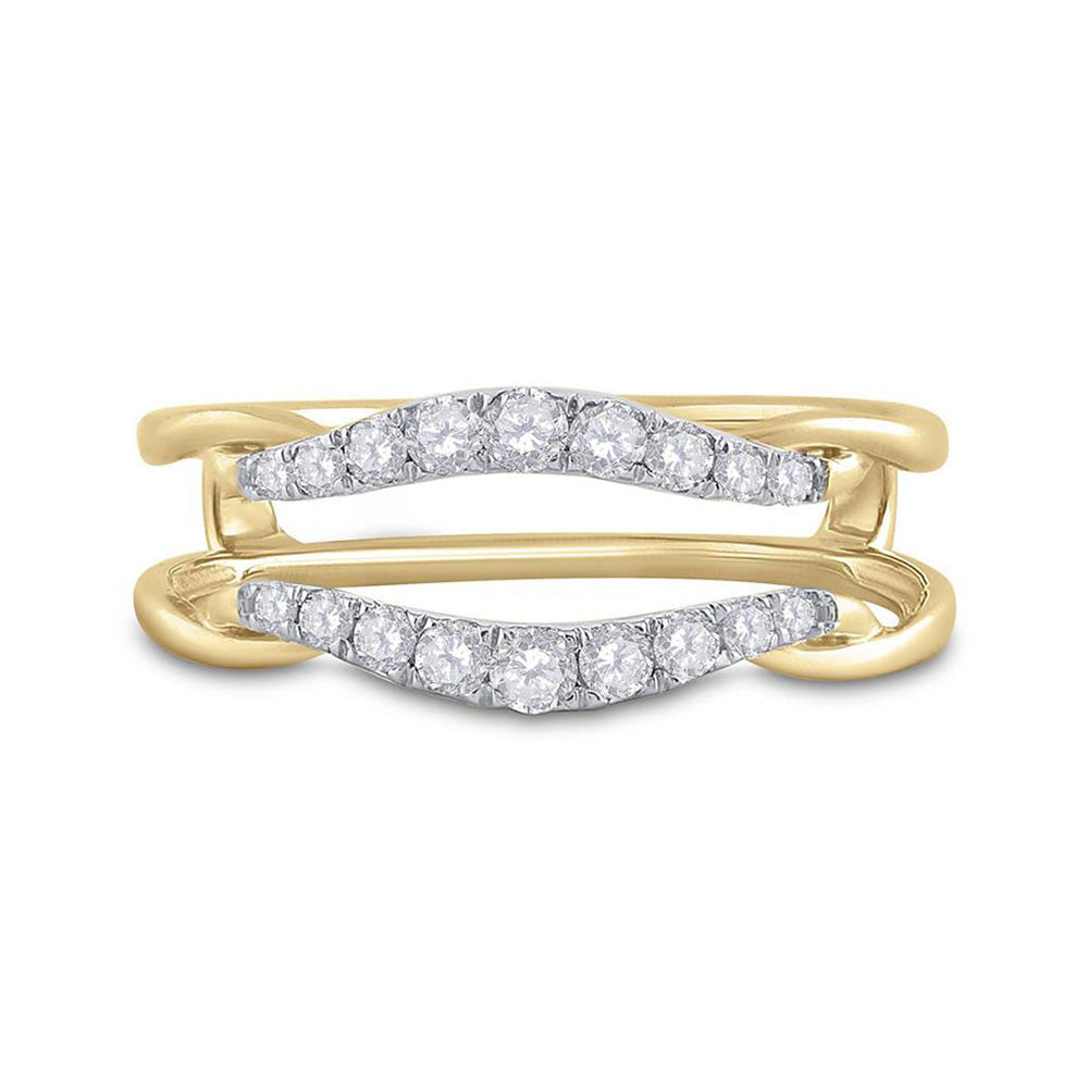 14K Yellow Or White Gold Womens Round Diamond Wrap Ring Guard Enhancer 1/3 Cttw, Womens Size: 5-10