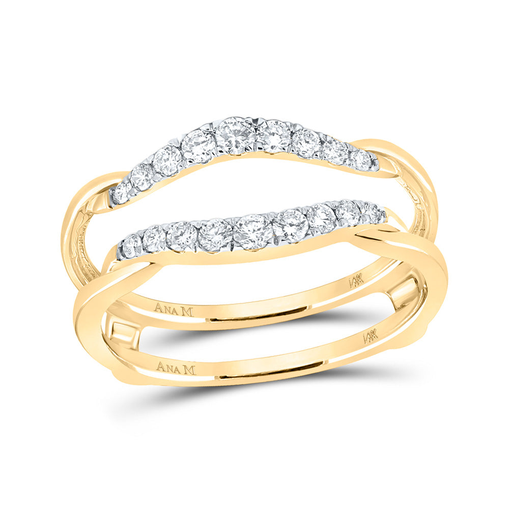 14K Yellow Or White Gold Womens Round Diamond Wrap Ring Guard Enhancer 1/3 Cttw, Womens Size: 5-10