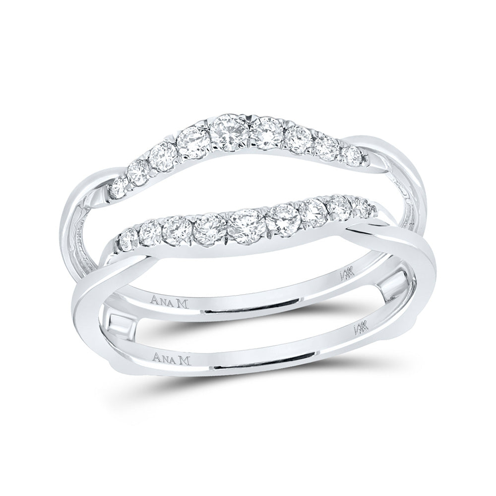 14K Yellow Or White Gold Womens Round Diamond Wrap Ring Guard Enhancer 1/3 Cttw, Womens Size: 5-10