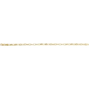 18K Yellow Gold-Plated Sterling Silver Lobster Clasp Puffed Oval Cable Chain, Length: 7 In, Width: 3.9 Mm